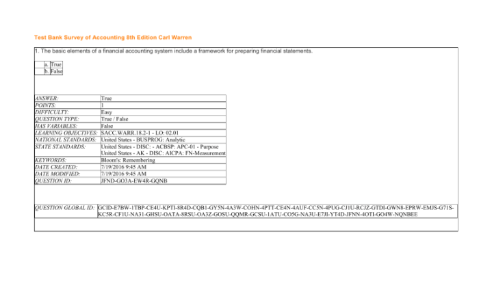 Survey of accounting 8th edition