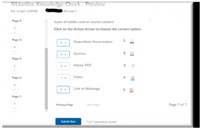 D2l student training quiz answers