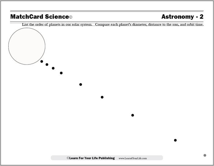 Astronomical distances activity sheet answers