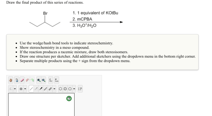 Draw organic final series reactions transcribed text show